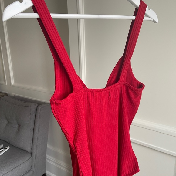 MinkPink Red Front-Knot Bodysuit - Picture 3 of 3